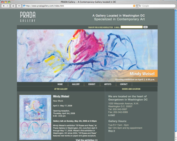 PRADA Gallery Web site Home Page